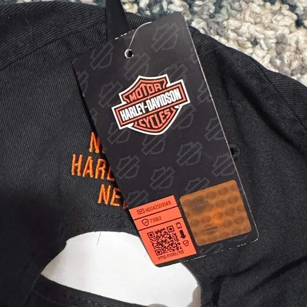 Harley-Davidson adjustable Black Cap with Orange Embroidery